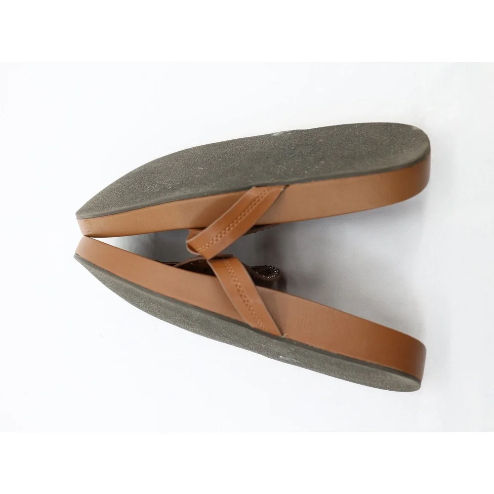 DV Dolce Vita Pandora Footbed Thong Sandals Tan Boho Summer Size 9 - Picture 5 of 8